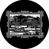 Riverboat Pagoda - Stock Gobo for Gobo Light Projectors - Choose your size!