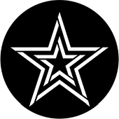 Striped Star - Stock Gobo for Gobo Light Projectors - Choose your size!