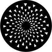 Radial Triangles - Stock Gobo for Gobo Light Projectors - Choose your size!
