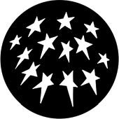 Stars 10 - Stock Gobo for Gobo Light Projectors - Choose your size!