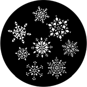 Snowflakes 2 - Stock Gobo for Gobo Light Projectors - Choose your size!