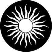 Grecian Sun - Stock Gobo for Gobo Light Projectors - Choose your size!