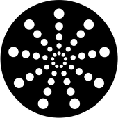 Radial Circles - Stock Gobo for Gobo Light Projectors - Choose your size!