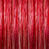 Red - Cracked Ice Fringe Curtain - Many Size Options
