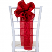 DecoStar™ 9" Crushed Taffeta Flower Chair Accent - Red