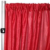 *FR* Extra Wide Crushed Taffeta "Tergalet" Drape Panel by Eastern Mills 9ft Wide w/ 4" Sewn Rod Pocket - Red