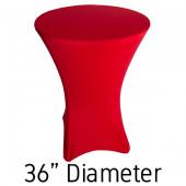 200 GSM Grade A Quality Spandex Hi-Boy Table Cover - Red - Cocktail Table - 36" Diameter
