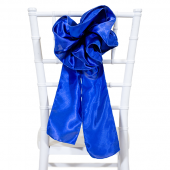 DecoStar™ 9" Satin Flower Chair Accent - Royal Blue