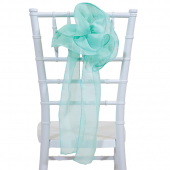 DecoStar™ 9" Sheer Flower Chair Accent - Seafoam Green