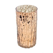 DecoStar™ 6" Glam Wavy Etched Pattern Mercury Glass Candle/Votive Holder - Bronze