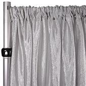 *FR* Extra Wide Crushed Taffeta "Tergalet" Drape Panel by Eastern Mills 9ft Wide w/ 4" Sewn Rod Pocket - Silver