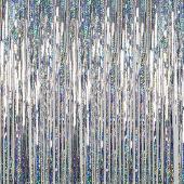 Silver - Holographic Fringe Curtain - Many Size Options