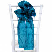 DecoStar™ 9" Crushed Taffeta Flower Chair Accent - Teal