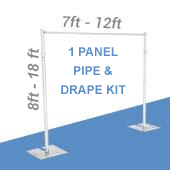 DELUXE-Single Panel Pipe and Drape Kit / Backdrop - 8-18 Feet Tall (Adjustable) Comes W/ 3 Piece Uprights for Maximum Height Adjustment