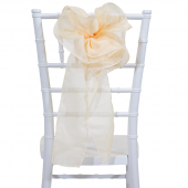 DecoStar™ 9" Sheer Flower Chair Accent - Vanilla Cream