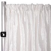 Extra Wide Crushed Taffeta "Tergalet" Drape Panel by Eastern Mills 9ft Wide w/ 4" Sewn Rod Pocket - White