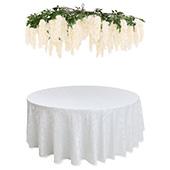 Wisteria Hanging Floral Chandelier - Interchangeable Branches! - White w/ Greenery