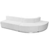 Titan Series Leather Reception Configuration Style "A" 3 Pieces "White"